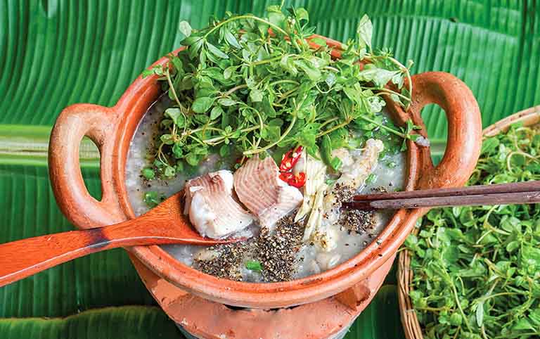 cháo rau đắng đất